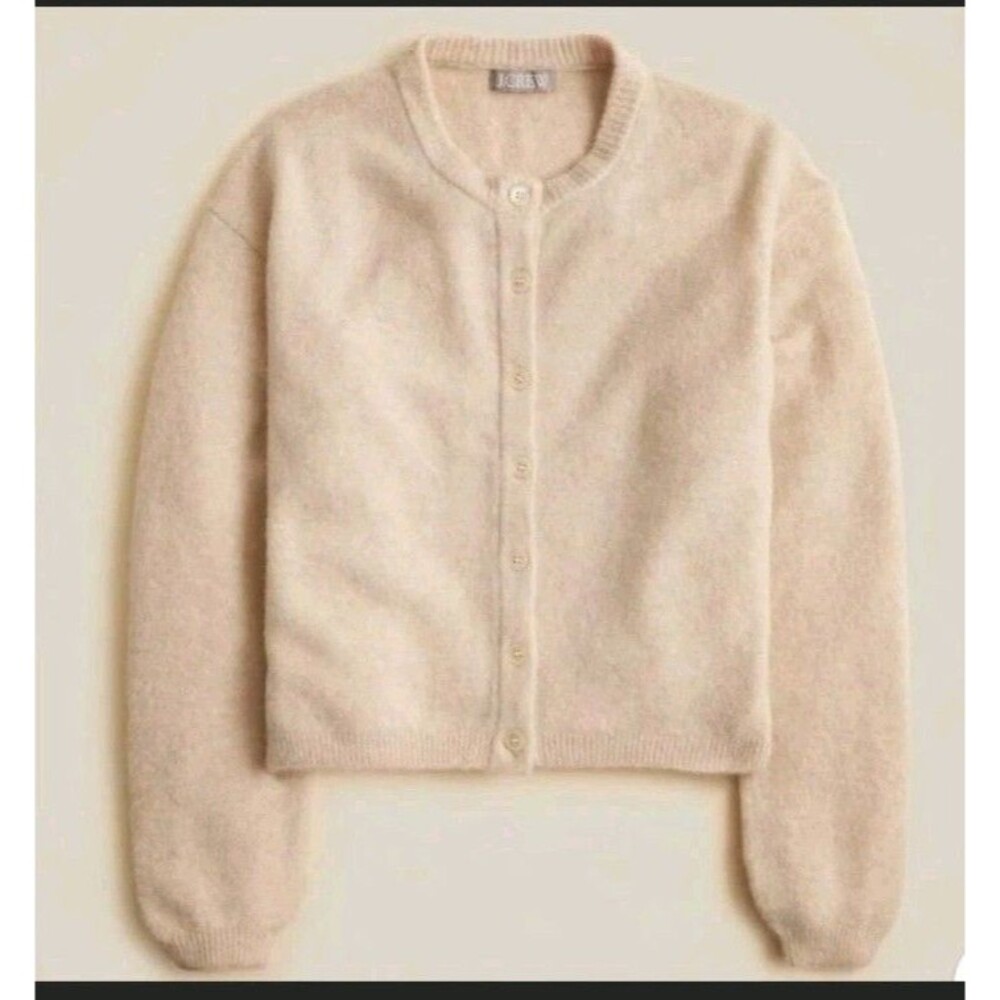 J.Crew Supersoft Bubble-hem Cardigan Hthr Linen Merino Alpaca CN226 Size XS NWT